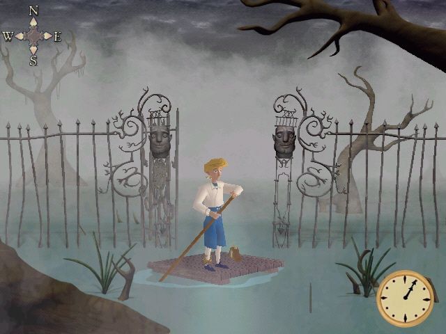 Escape from Monkey Island (Windows) screenshot: Navigating through the spooky marsh can be tricky.