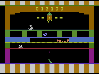Shootin' Gallery (Atari 2600) screenshot: There are many types of targets on the screen