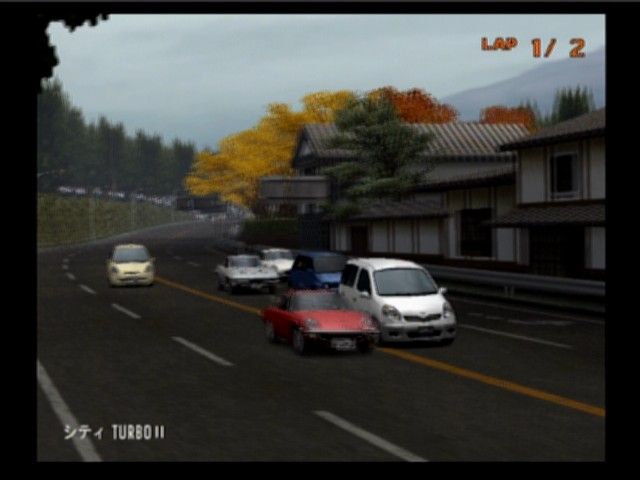 Enthusia: Professional Racing (PlayStation 2) screenshot: It seems almost impossible that a mere van presents a threat, but then you might realise you weren't pressing the gas pedal to the max (yup, it's a pressure-sensitive)