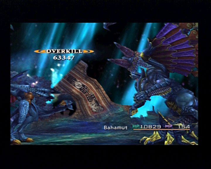 Final Fantasy X (PlayStation 2) screenshot: When Bahamut deals a damage, you can bet it'll always be bigger than expected.
