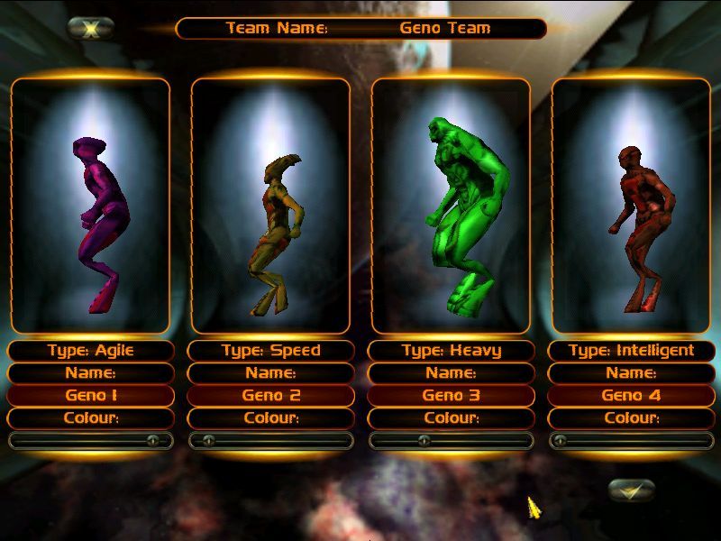 Evolva (Windows) screenshot: Choose your Characters
