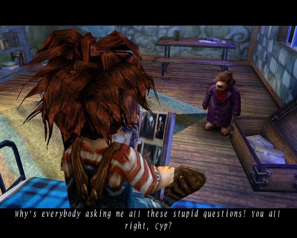 Evil Twin: Cyprien's Chronicles (Windows) screenshot: Lenny, the Teddy Bear, is Cypriens faithful companion.
