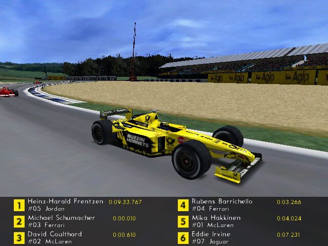 F1 2000 (PlayStation) screenshot: Results
