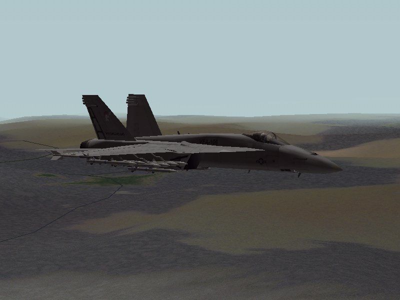 F/A-18E Super Hornet (Windows) screenshot: Outside view