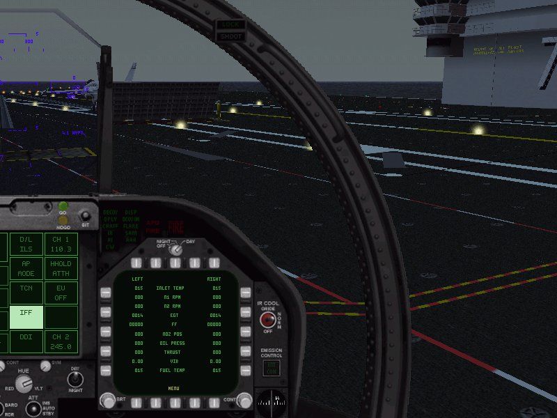 F/A-18E Super Hornet (Windows) screenshot: Cockpit view