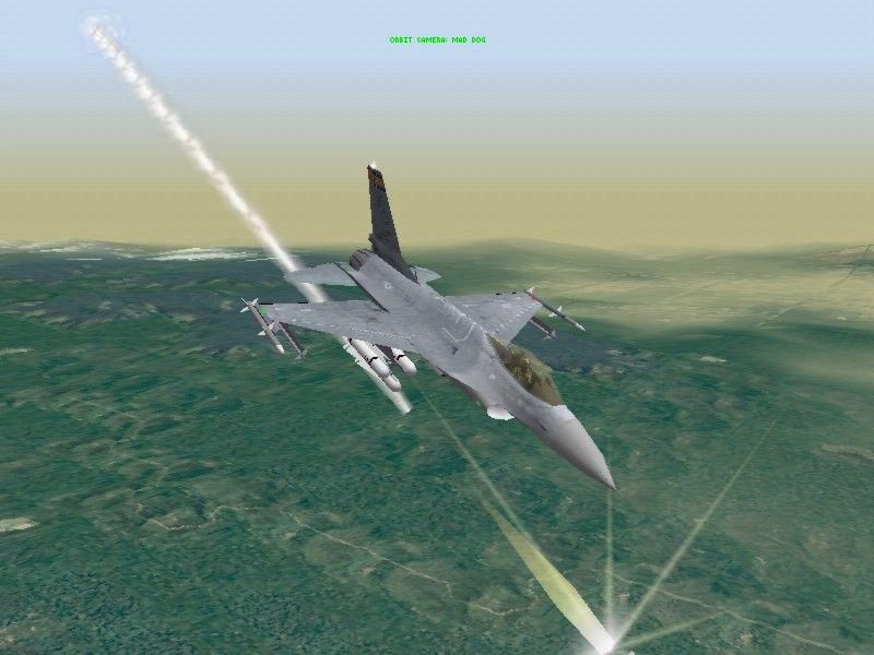 Falcon 4.0 (Windows) screenshot: Launching a missile.