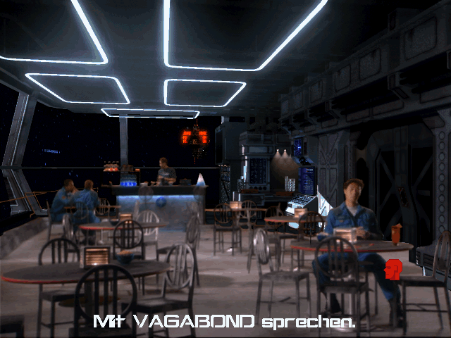 Wing Commander III: Heart of the Tiger (DOS) screenshot: We meet "Vagabond" at the locker room