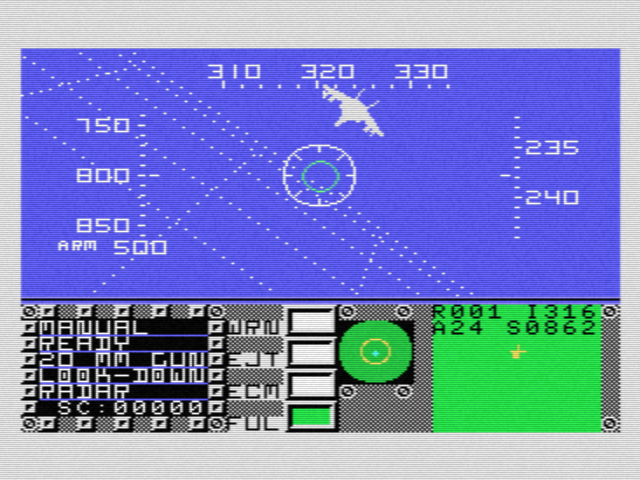 F16 Fighting Falcon (MSX) screenshot: Using your gun visor