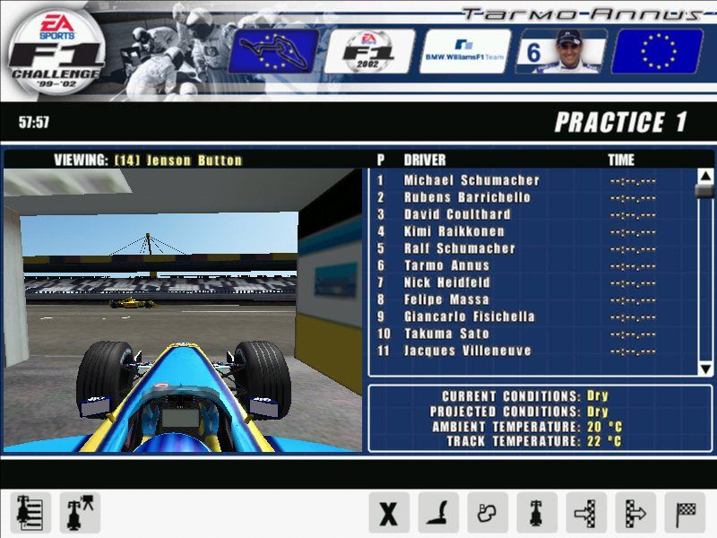F1 Career Challenge (Windows) screenshot: Viewing from pit