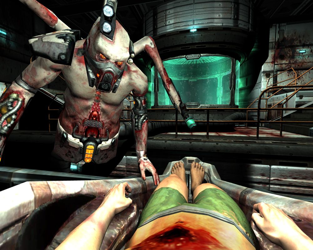 Quake 4 (Windows) screenshot: Waiting for an operation.