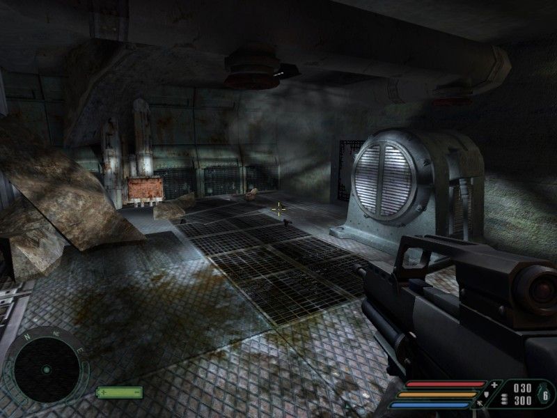 Far Cry (Windows) screenshot: Notice the world's biggest coffee spot on the floor.