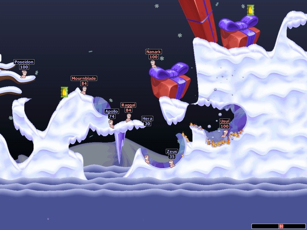 Worms World Party (Windows) screenshot: War on Ice