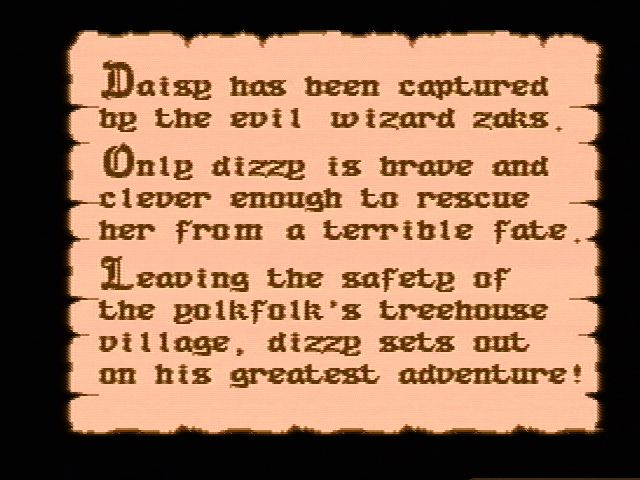 The Fantastic Adventures of Dizzy (NES) screenshot: The opening story