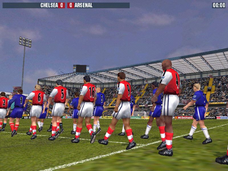 The F.A. Premier League Stars 2001 (Windows) screenshot: Players entering the field