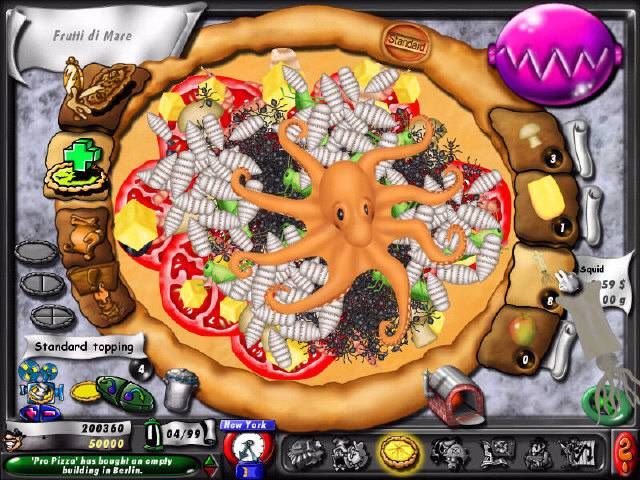 Fast Food Tycoon (Windows) screenshot: Making an Octopus Pizza