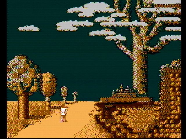Faxanadu (NES) screenshot: The introduction to a new game
