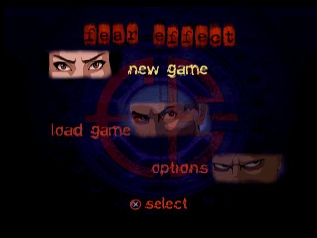 Fear Effect (PlayStation) screenshot: Main menu