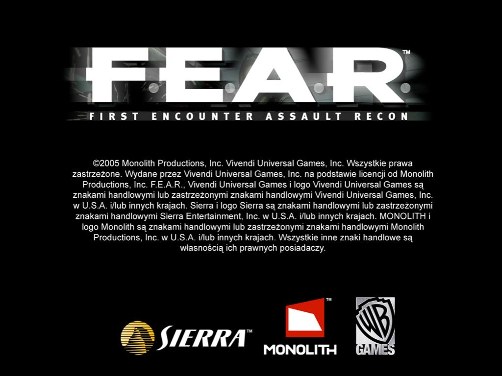 F.E.A.R.: First Encounter Assault Recon (Windows) screenshot: Title screen.