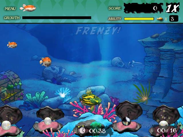 Feeding Frenzy (Windows) screenshot: Bonus levels, collect as many as you can!