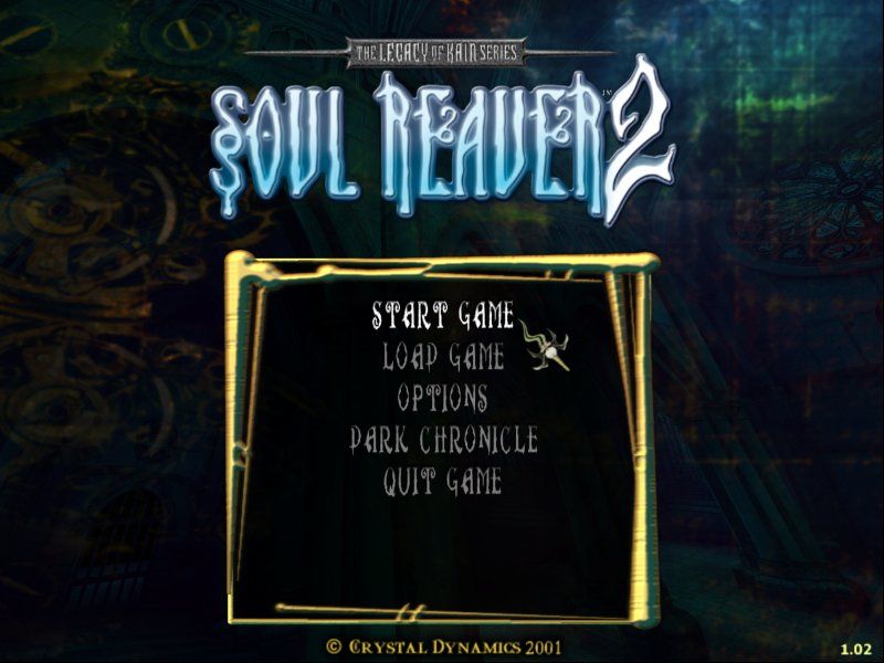Legacy of Kain: Soul Reaver 2 (Windows) screenshot: The options menu... take a wild guess: how many LoK freaks are right now using that small Soul Reaver icon as Windows cursor?
