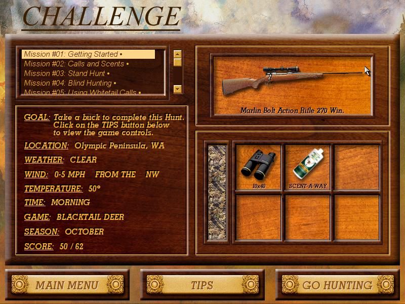 Field & Stream: Trophy Hunting 4 (Windows) screenshot: Hunting missions