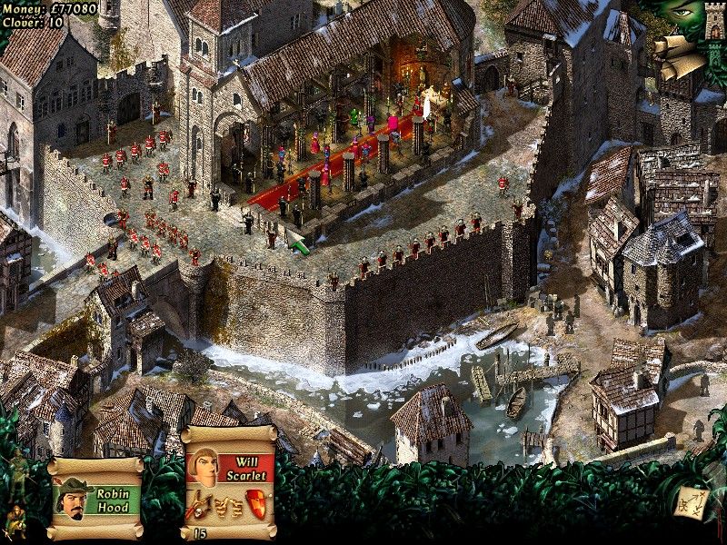 Robin Hood: The Legend of Sherwood (Windows) screenshot: Robin Hood will have to find a way past the imperial guards and stop Marian from marrying the badguy