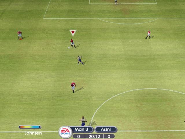 FIFA Soccer 2002: Major League Soccer (Windows) screenshot: Top-down view