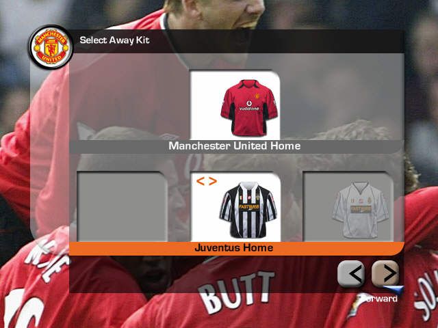 FIFA Soccer 2003 (Windows) screenshot: You can select team jerseys here.