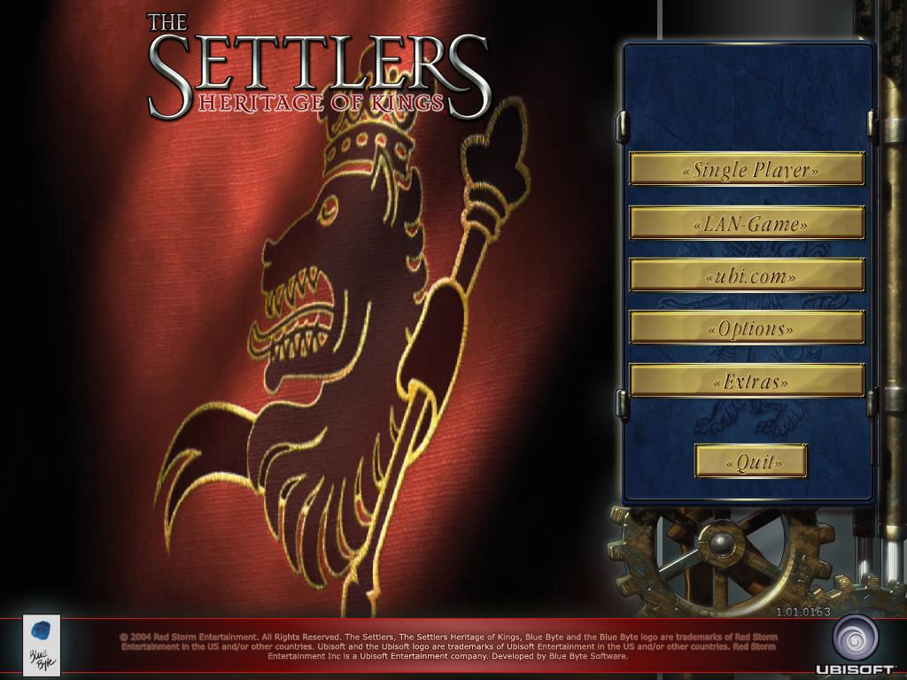 Heritage of Kings: The Settlers (Windows) screenshot: Main Menu.