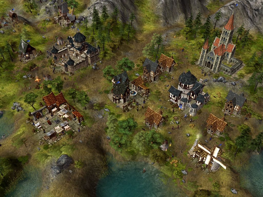 Heritage of Kings: The Settlers (Windows) screenshot: A thriving base