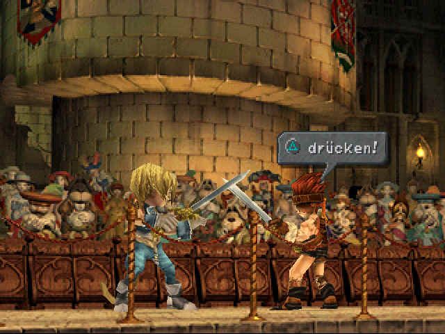 Final Fantasy IX (PlayStation) screenshot: One of the many mini-games: sword fight