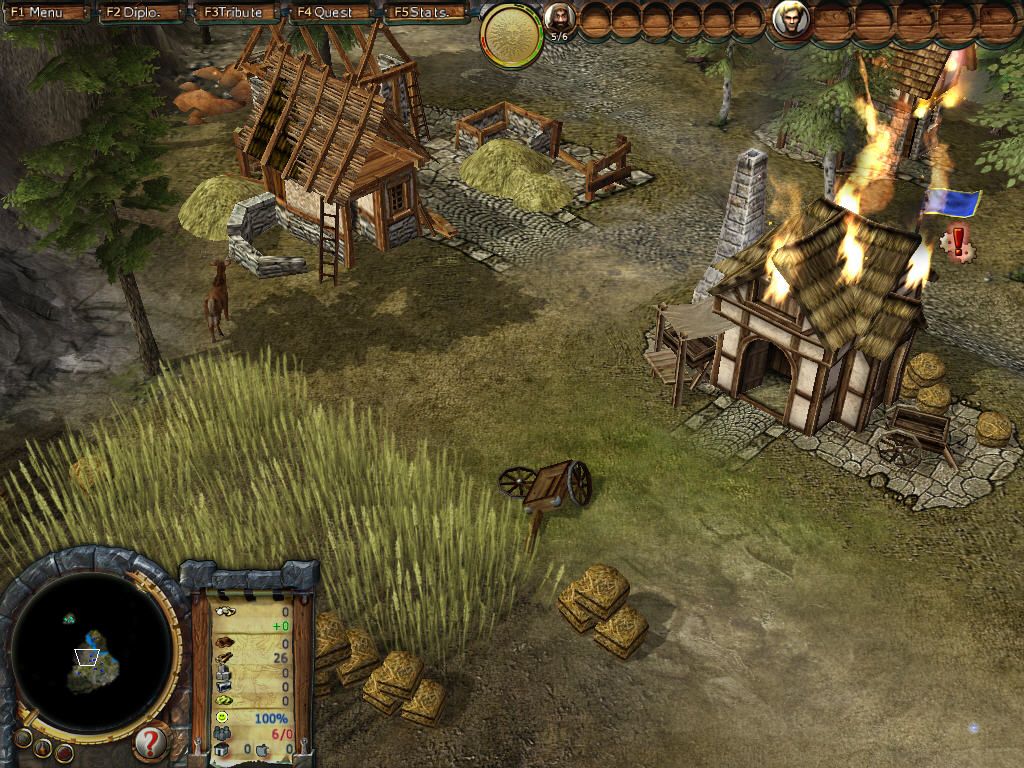 Heritage of Kings: The Settlers (Windows) screenshot: Ruined village.