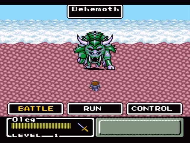 Final Fantasy: Mystic Quest (SNES) screenshot: This typical Final Fantasy monster usually appears in the end stages of the game... well, not here