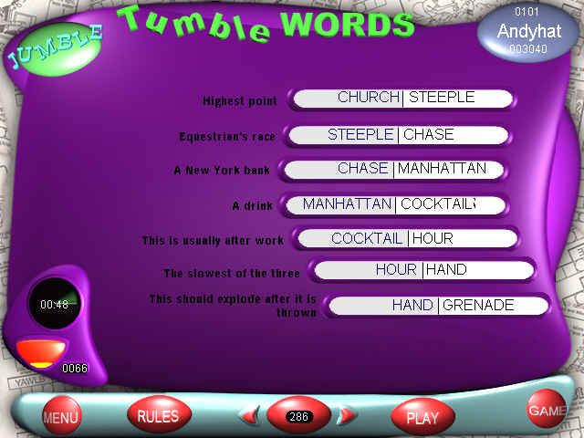 Screenshot Of Jumble: That Scrambled Word Game (Windows, 1998) - MobyGames