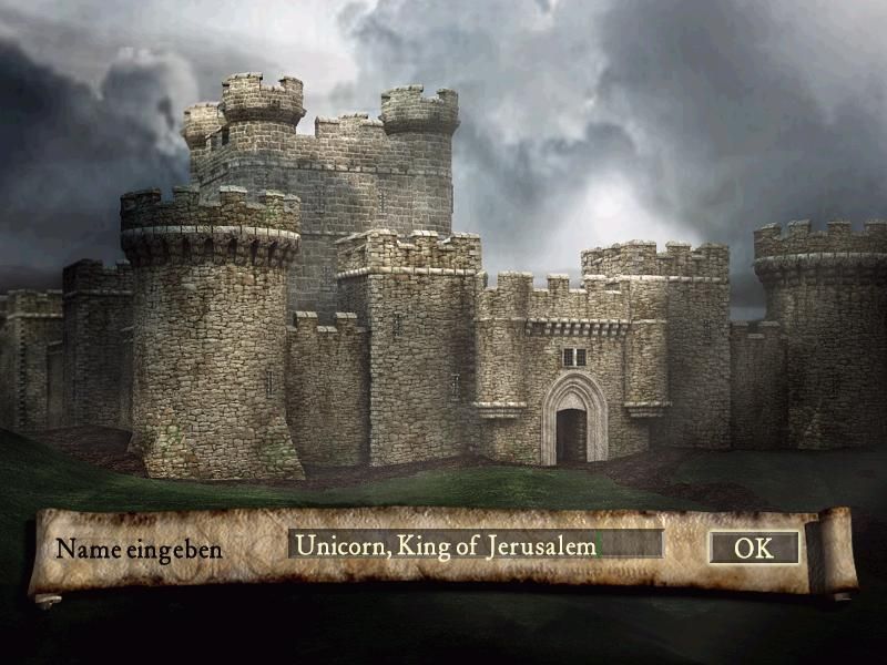 FireFly Studios' Stronghold (Windows) screenshot: Choosing a name