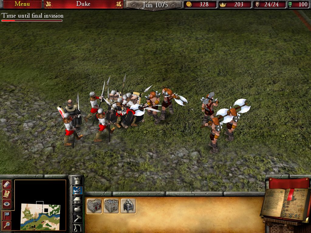 FireFly Studios' Stronghold 2 (Windows) screenshot: Combat is confusing due to the total lack of clipping.