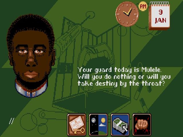 Flames of Freedom (DOS) screenshot: Captured by the Secret Police