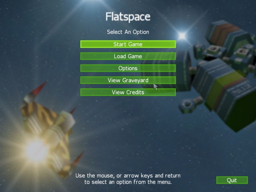 Flatspace (Windows) screenshot: Main Menu
