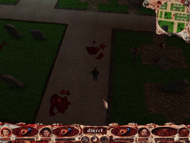 Flesh Feast (Windows) screenshot: Starting the game (cementery level)