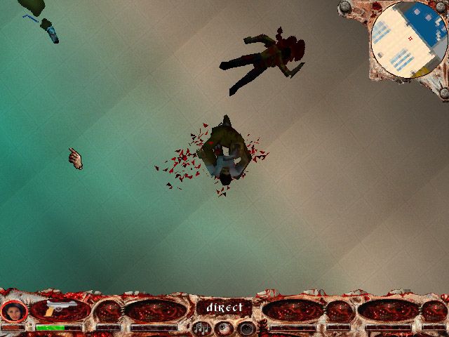 Flesh Feast (Windows) screenshot: Getting cozy with a Zombie