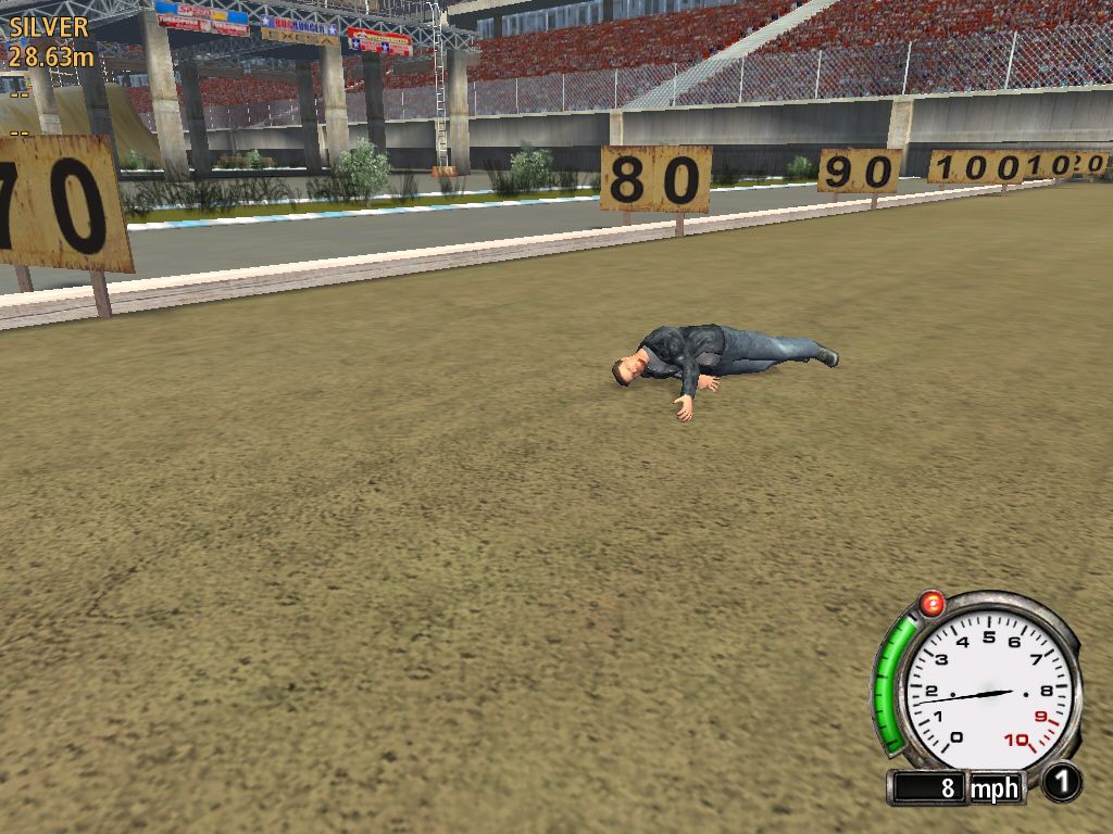 FlatOut (Windows) screenshot: This is a valid jump, but it could be better...