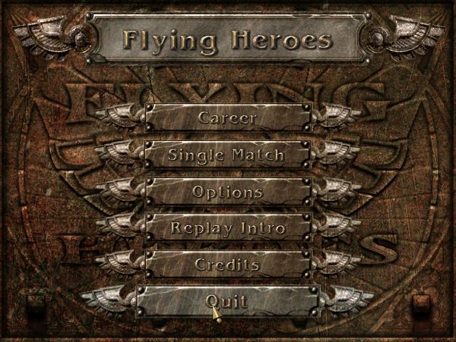 Flying Heroes (Windows) screenshot: Once you've logged in, these are your options.