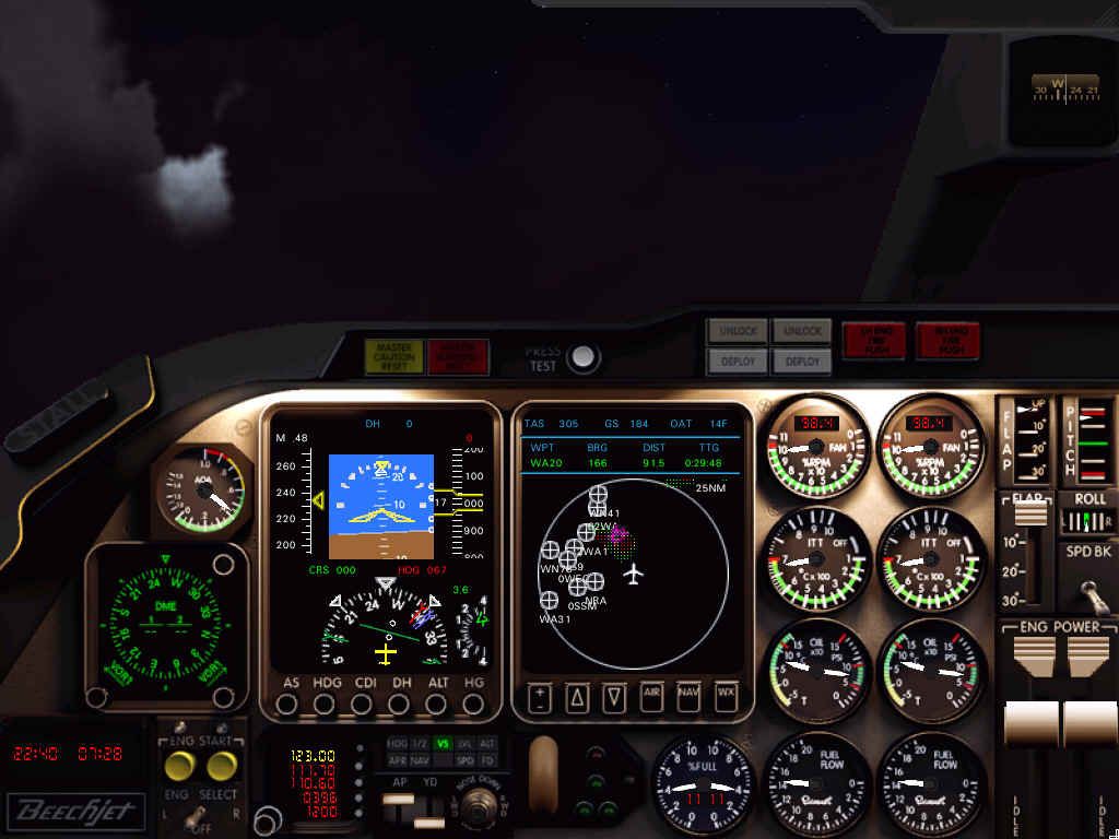 Flight Unlimited III (Windows) screenshot: At night everything changes...