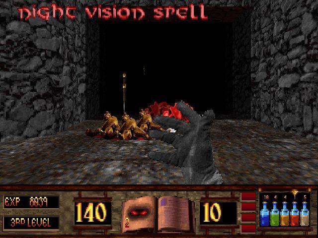 Witchaven (DOS) screenshot: Hocuscadabra! Casting a night vision spell.