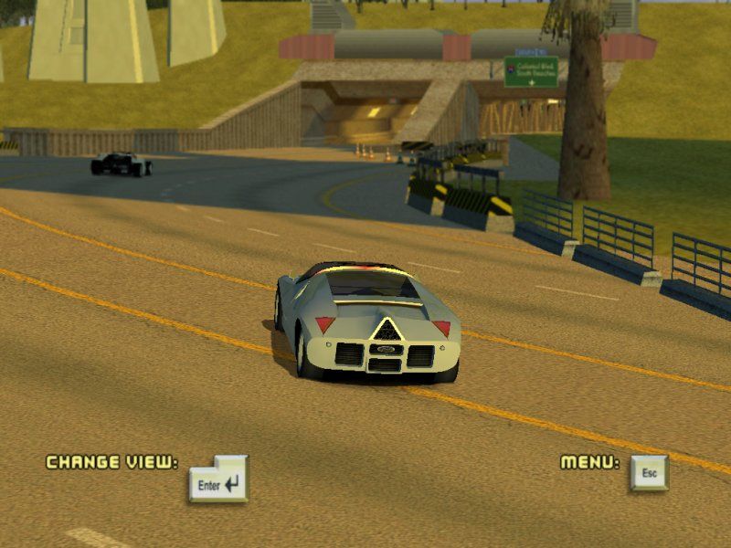Ford Racing 2 (Windows) screenshot: Nearing the tunnel.