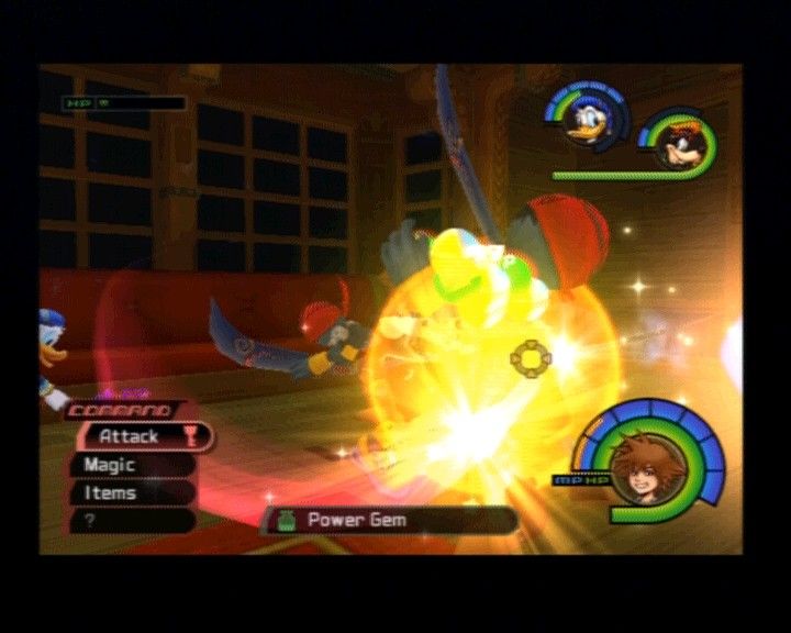 Kingdom Hearts (PlayStation 2) screenshot: Cleaning the captain's cabin of the pest.