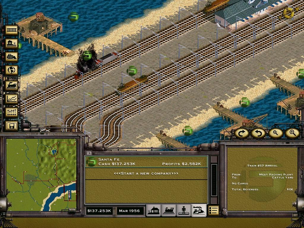 Railroad Tycoon II: Gold Edition (Windows) screenshot: Stalled train