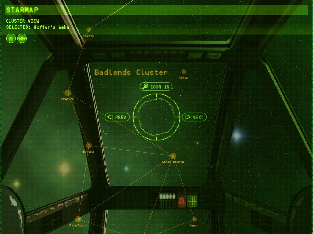 Independence War 2: Edge Of Chaos (Windows) screenshot: There are 16 star systems for the player to visit.