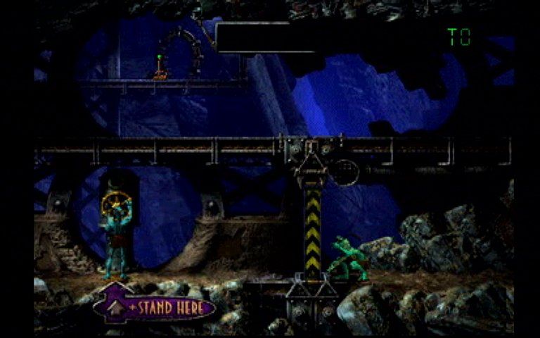 Oddworld: Abe's Exoddus (PlayStation) screenshot: Turn valves to open doors