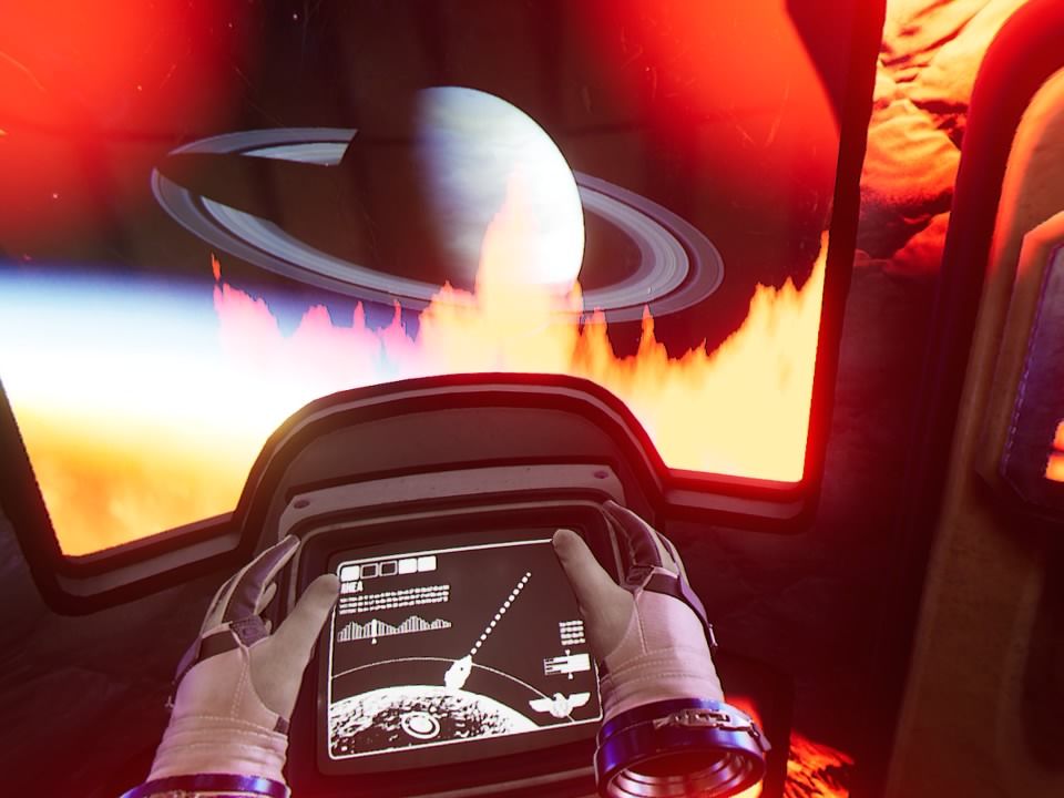 Red Matter (PlayStation 4) screenshot: The landing suddenly got heated